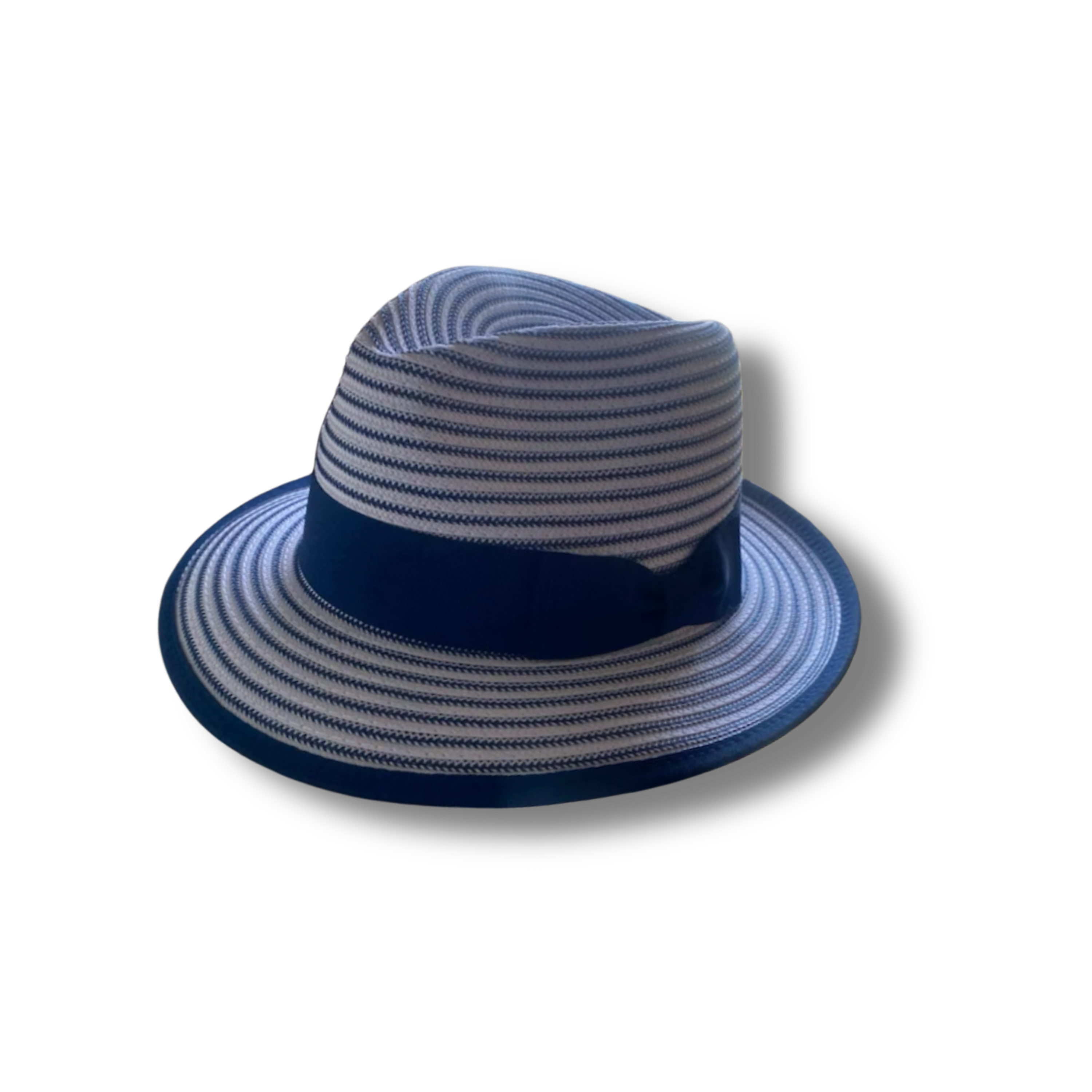 Pinstripe Straw Fedora Hat